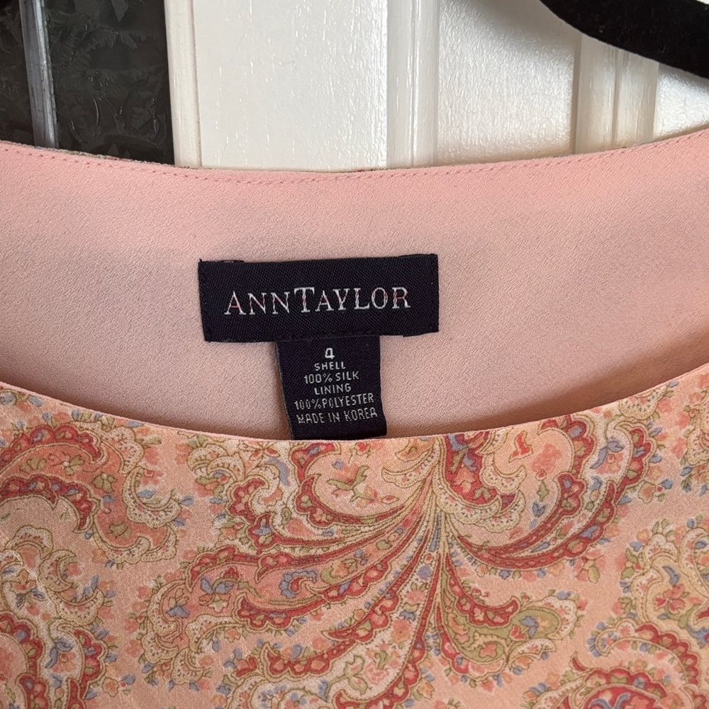 Vintage Ann Taylor Pink Paisley Midi Dress - Picture 3 of 4